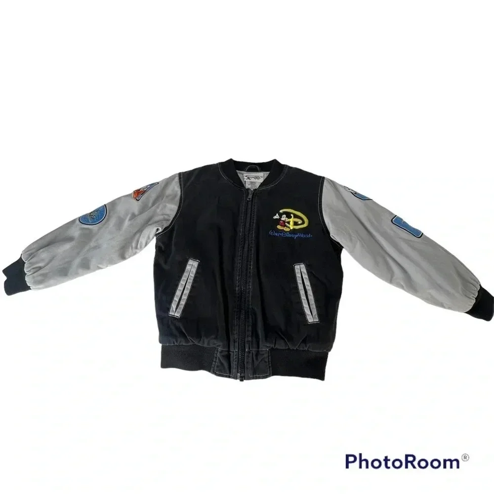Walt Disney World Where Dreams Come True Bomber Patch Jacket Size S Full Zip